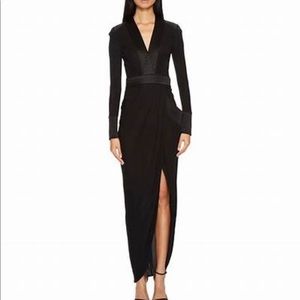 Thomas Wylde Matte Jersey Deep V Gown, Wrap Skirt